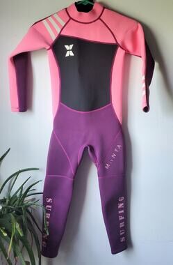 Manta Kids Pink 5 7 mil Wetsuit Size S M Diving Wakeboarding water sports